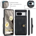thumbnail image 6 of Case for Google Pixel 8 2023, Detachable Magnetic Wallet Card Cash Slot Case Cover Support Wireless Charging Functional Kickstand (Google Pixel 8, Black), 6 of 15