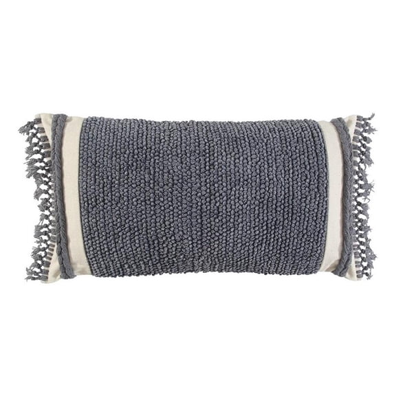 Rizzy Home 14" x 26" Poly Filled Pillow with Woven Cotton Cover-Gray