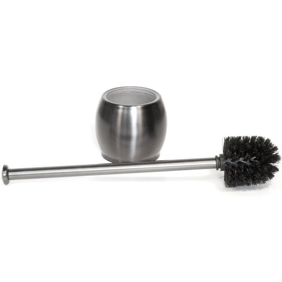 ToiletTree Products Modern Deluxe Freestanding Stainless Steel Toilet Plunger (Gun Metal, Toilet Plunger 6.5” x 6.5” x 18.5”)