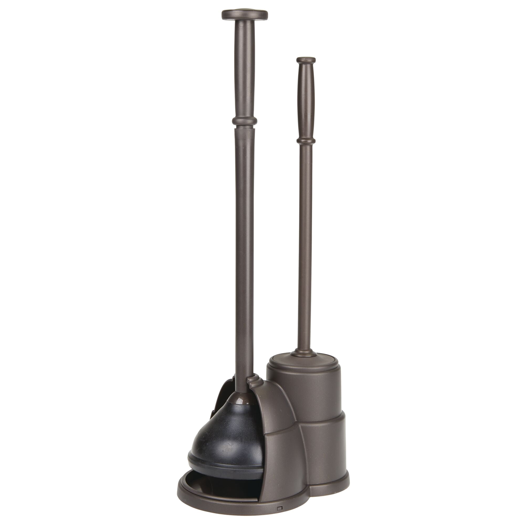 mDesign Hidden Plunger and Brush Set for Bathroom Toilet - Bronze