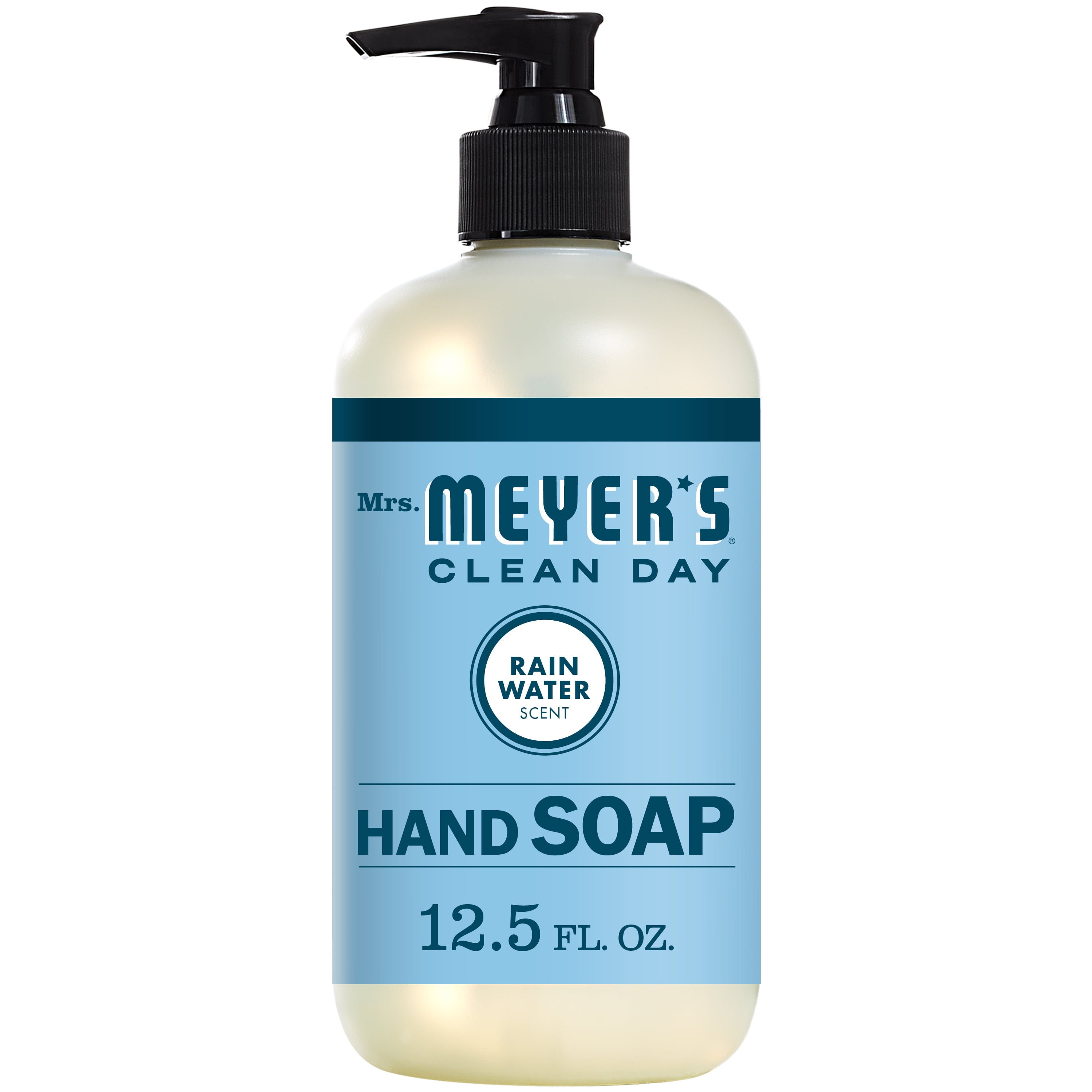 Mrs. Meyer's Clean Day Liquid Hand Soap Bottle, RainWater Scent, 12.5