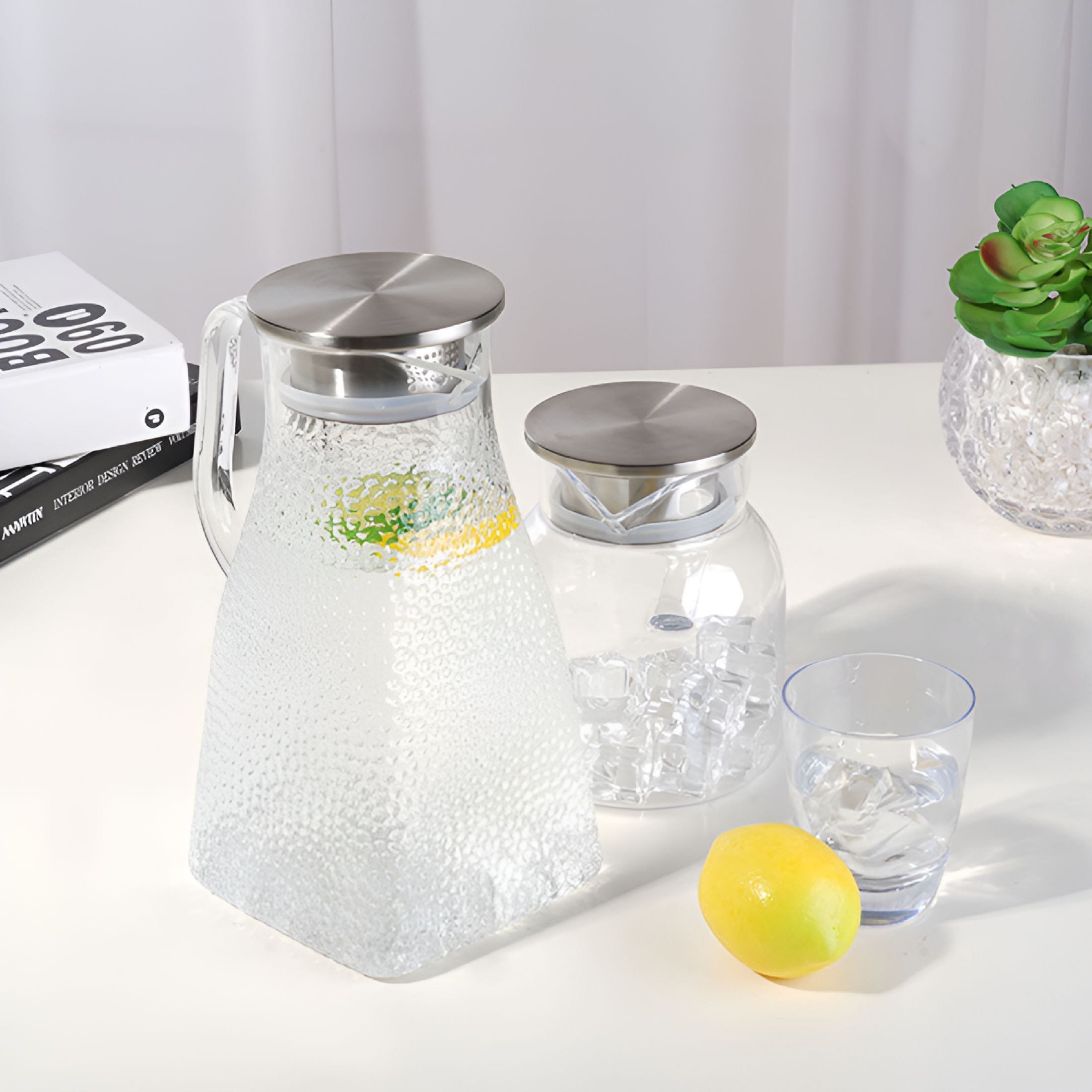 ACDANC Stainless Steel Water Bottles Tea Jug Glass Juice Pitcher Tea Pitcher 1 Gallon Pitchers Formula Mixing Pitcher