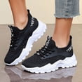 thumbnail image 2 of Women's Mesh Running Shoes Breathable Lightweight Non Slip Platform Athletic Sneakers for Gym Walking Daily Black Size 9, 2 of 4