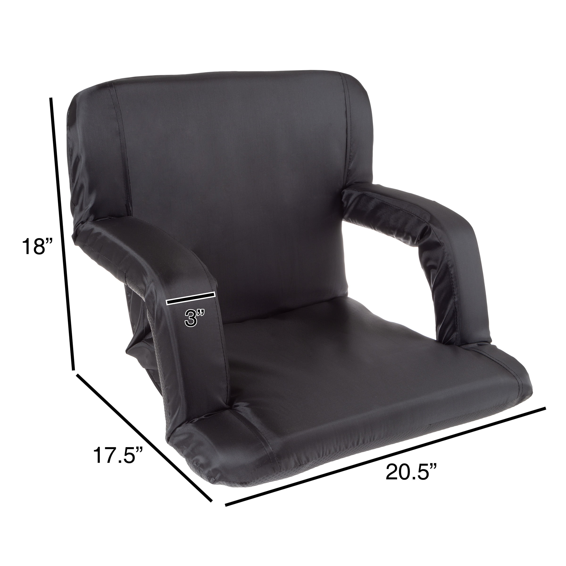Coleman Portable Stadium Seat Cushion with Backrest, Black