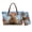 Blue-Cow Flower, variant on Owl Dreamcatcher Printed Handbag and Wallet Set Womens Top Handle Handbags Shoulder Purse with Matching Wristlet Wallet Pu Leather Shoulder Bag Totes, Brown