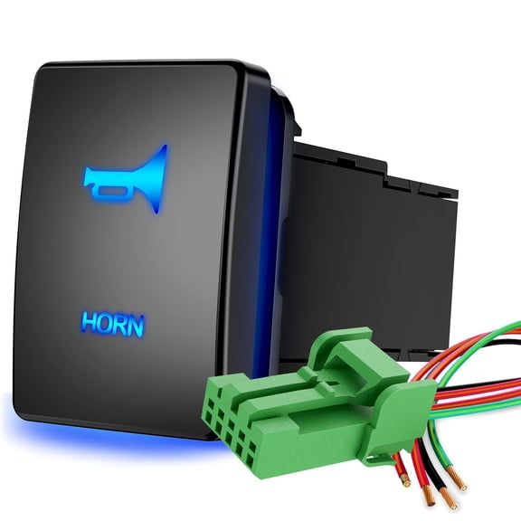 Nilight Horn Push Button Switch 12V (ON) Off Momentary Switches with Connector Wire Kit 1.28" x 0.87" Replacement for Toyota Sequoia Highlander Tacoma Tundra 4Runner RAVR Yaris