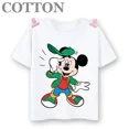 thumbnail image 4 of Bonita camiseta de algodón de verano de Mickey Mouse a la moda para niños y niñas, informal, con dibujos animados, de manga corta, con estampado de Anime Disney para niños, 4 of 5