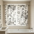 thumbnail image 7 of huayou 2 Pack Printed Kitchen Tier Curtains, 27.56x47.24 Inch Black Sketch Floral Pattern Short Window Curtains, for Indoor Kitchen Farmhouse Home Window Decor, 7 of 7