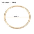 thumbnail image 2 of 50mm Metal O Rings Non-Welded for Straps Bags Belts DIY Gold Tone 2pcs, 2 of 5