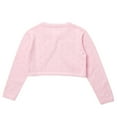 thumbnail image 4 of Sinleey Kids Girls Solid Color Long Sleeve Crochet Cardigan Single Button Bowknot Design Pink 140, 4 of 7