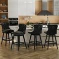 thumbnail image 4 of TEWLOSS 26" Swivel Counter Height Bar Stools Set of 4, Black Velvet Kitchen Stools with Back, 4 of 10