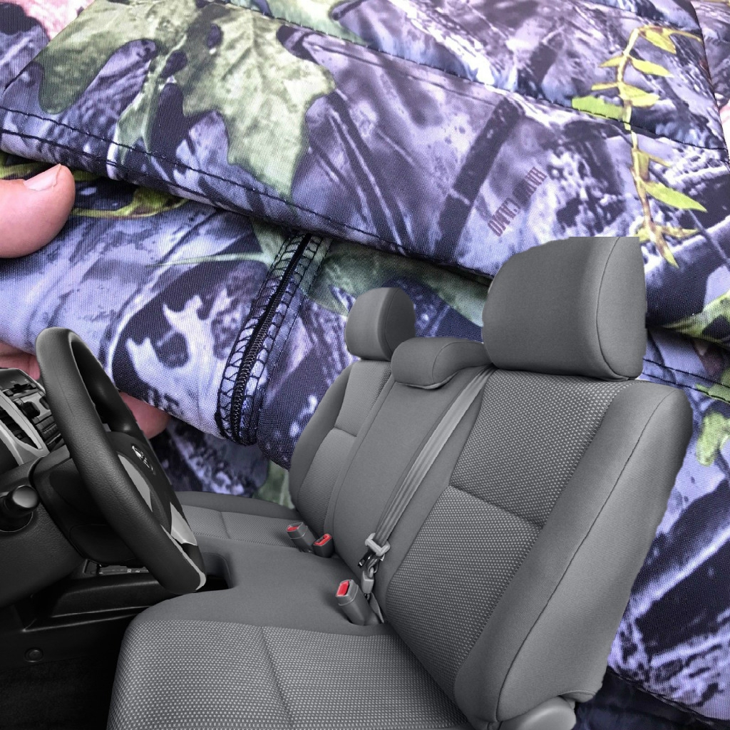 Seat Cover Made to Fit for Toyota Tacoma Reg Cab Bench 3 Adjustable Headrest Custom made Exact Fit A30 (Forest Camo) - image 2 of 3