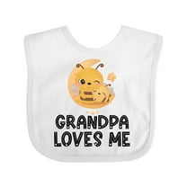 Inktastic Bees-moon Grandpa Loves Me Boys or Girls Baby Bib