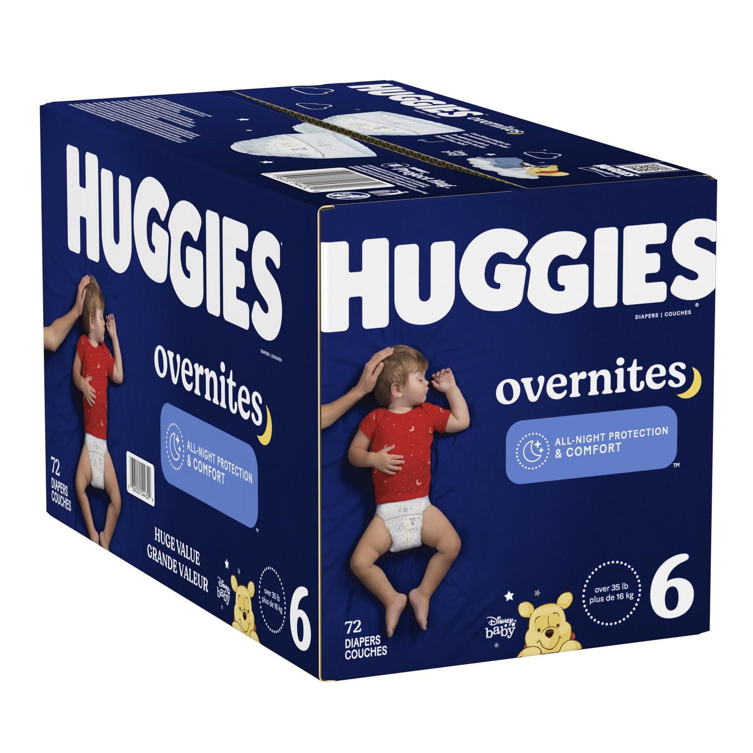 Huggies Overnites Nighttime Baby Diapers, Mega Colossal Pack, Sizes: 4-7, Sizes: 4-7 | 100-60 Count