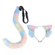 thumbnail image 4 of Diadema con orejas de animales, conjunto de cola, tocado, accesorios de disfraz, tocados, adorable vestido de cola larga para juegos de rol, mujeres y vistoso, 4 of 10