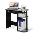 thumbnail image 2 of Furinno GO GREEN Desk, 31.5 Wide Gaming Desk with 2 Side Shelves and Storage Bins, Computer Desk, Office Desk for Home Office, Study Room, Dorm, Bedroom, Grey Oak, 2 of 5