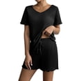 thumbnail image 2 of EKOUAER 2 Piece Lounge Set Ribbed Knit Loungewear Sleeveless Tank Plus Sizes Sleepwear Short Set, 2 of 6