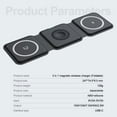 thumbnail image 5 of 3 in 1 Wireless Charger Foldable Fast Wireless Charging Station,Compatible with All Mobile which has Wireless Charging Function,iPhone 14/13/12, AirPods, iWatch - (Black), 5 of 9