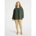 thumbnail image 5 of Terra & Sky Women's Plus Long Sleeve Peasant Blouse, Size 0X - 5X, 5 of 5