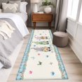 thumbnail image 4 of Happy Easter 2'x6' Runner Rugs for Hallway Kitchen Bedside Non Slip Washable, Spring Gnomes Rabbit Eggs Floral Lattice Entryway Rug Runners with Rubber Backing, Long Carpet Runner for Laundry Room, 4 of 8