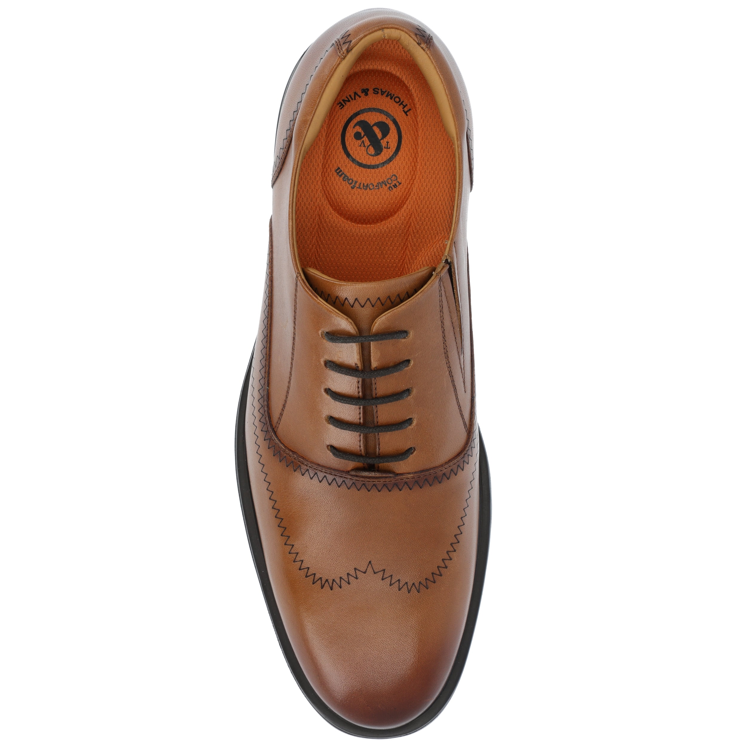 Thomas & Vine Mens Hughes Wingtip Round Toe Oxford Shoes Brown Size 11 NIB Thomas & Vine Mens Hughes Lace-up Wingtip Oxford Dress Shoe  main image 3