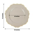 BalsaCircle Taupe 6 Metallic 13" Round Acrylic Charger Plates Scalloped ...