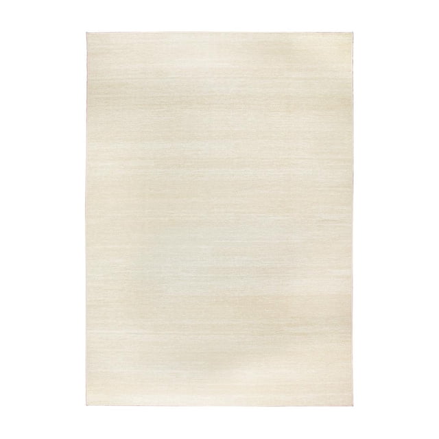 Crystal Art Gallery Carpet 361445WEB 5 Foot x 7 Foot; Solid Cream; Polyester; Polypropylene Backing; Stain Resistant; Machine Washable; Waterproof