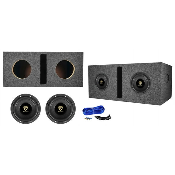 (2) Rockville W65K9D4 6.5" 1000w Car Subwoofers Subs Vented Sub Box Enclosure