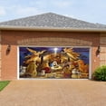 thumbnail image 4 of Holloyiver Christmas Nativity Garage Door Banner 6.9x15.7 ft, Large Christmas Garage Door Decorations, The Season Backdrop Background for Photo Holy Nativity Christmas Party Outdoor Banner, 4 of 5