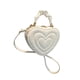 thumbnail image 4 of Bolso bandolera en forma de corazón con cierre de cremallera, color liso, de poliuretano. Precioso bolso tipo cartera para mujer. Blanco, 4 of 9
