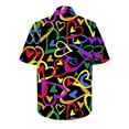thumbnail image 3 of Sakmal Love Button Down Shirts Men Casual Short Sleeve Tshirts Heart Print Black Mens Shirts M, 3 of 4