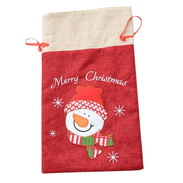 Papá Noel / Bolsas de de Tela - Bolsa de Embalaje de s - Paquete de de Dulces con Cordón 24x40.5cm muñeco de nieve