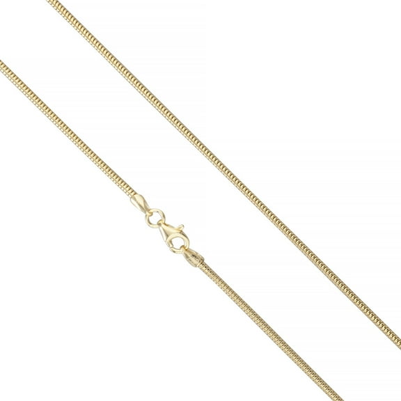 925 Sterling Silver 14k Gold-Plated 2mm Snake Chain Necklace All Sizes - Italy