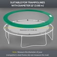 thumbnail image 4 of Tapis de Trampoline 12 Pi, Tapis de Sécurité de Remplacement pour Trampoline, Housse à Ressort, Résistant à l'Eau, Résistant aux UV, Protection des Bords Résistante aux Déchirures, Sans Trous pour Poteau, Vert, 4 of 7