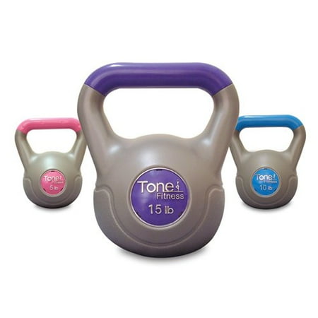 Tone Fitness Cement Filled Kettlebell Set - 30 lbs.