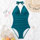 thumbnail image 3 of Traje de baño de tirantes espagueti con control de abdomen y espalda descubierta para mujeres FLhrweasw Para estrenar, 3 of 7