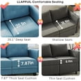 thumbnail image 7 of LLappuil Modular Sectional Sofa, 112" U-Shaped Sectional Couch with Storage, Modular Sectional Sofa Couch with Storage Ottoman, Faux Leather Fabric Waterproof 8 Seat Sectional Sofa Blue, 7 of 7