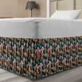 thumbnail image 1 of Floral Bed Skirt, Graphical Doodle Style Burgeoning Flowers Drawn by Hand, Elastic Bedskirt Dust Ruffle Wrap Around for Bedding Decor, 4 Sizes, Multicolor, by Ambesonne, 1 of 2