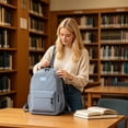 thumbnail image 4 of Large Capacity Travel Backpack, Lightweight Nylon Commuter Daypack with Multi-Compartment Storage for Work, College, and Weekend Trips, Men and Women, 4 of 6