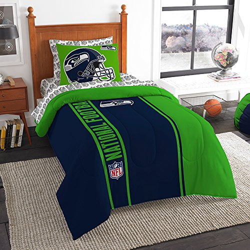 Seattle Seahawks Bedding Set 3PCS Fitted Sheet Deep Pocket Sheet Two  Pillowcases