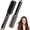 Black, variant on Hair Straightener Brush, Anti-Scald Ceramic Straightening Brush with 4 Temp & 35s Fast Heating, Anti-Tangle Flat Iron Hot Comb, Dual Voltage, Pink