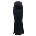 thumbnail image 4 of BUWTTER Women's Skirts High Waist Stretch Knit Pleated Elegant Bodycon Party Pure Color Black Skirt L, 4 of 7