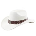 thumbnail image 3 of Western Cowboy Hat With Curved Brim For Outdoor Travel And Riding Adventures In Country Style, 3 of 3