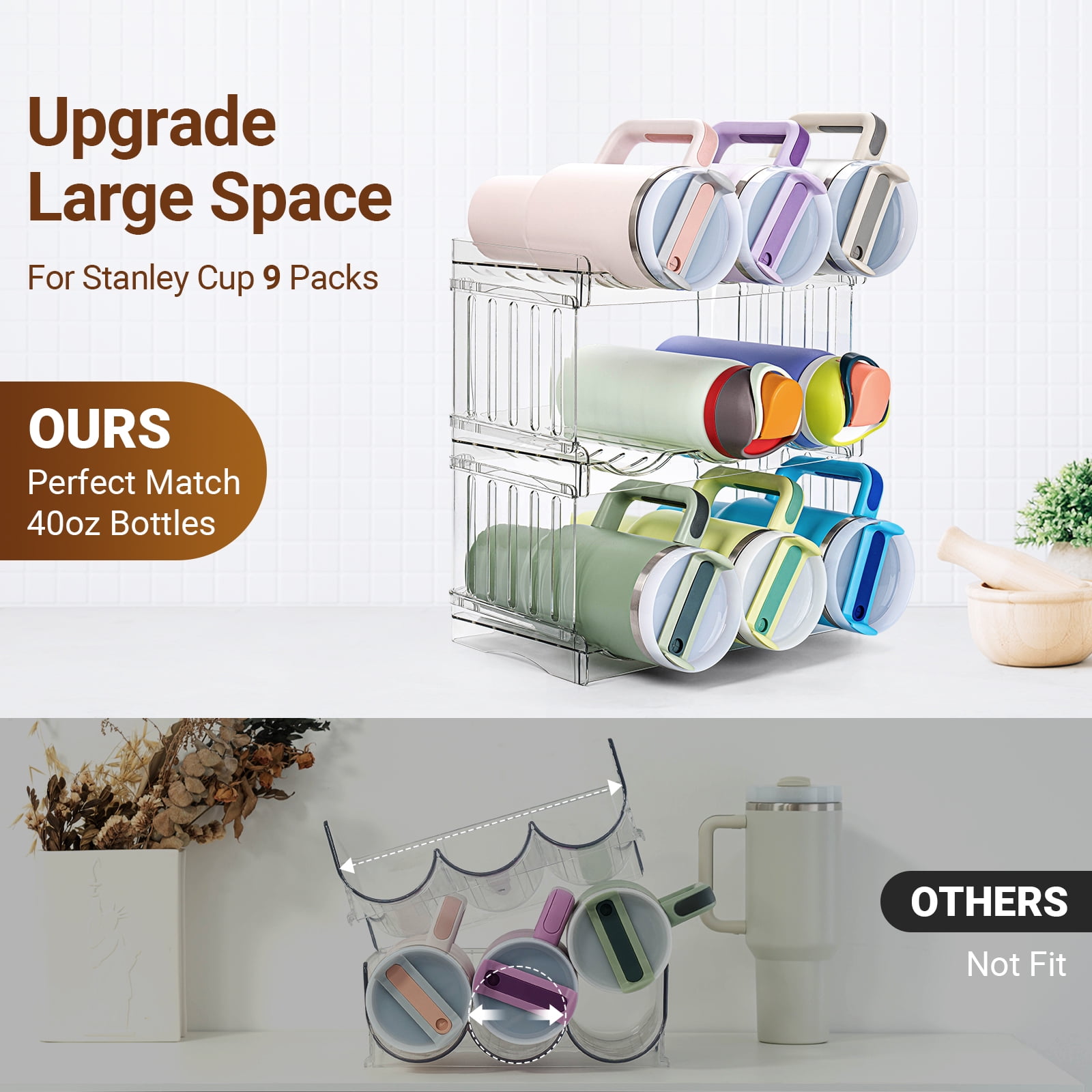 Bocenaia Magnetischer Becherhalter Für Stanley Cup 30/40oz - 2 Stück, Kühlschrank-Organizer