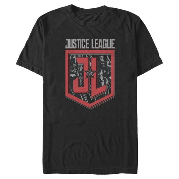 Men's Zack Snyder Justice League Character Shield  Graphic Tee Black Small