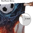 thumbnail image 6 of Boys Sports Kids Curtains for Bedroom, Fire Basketball Football Soccer 3D Ball Window Treatments for Living Room,Teen Boys Girls Room Decor Drapes 2 Panel Sets,55x63 Inch, 6 of 6