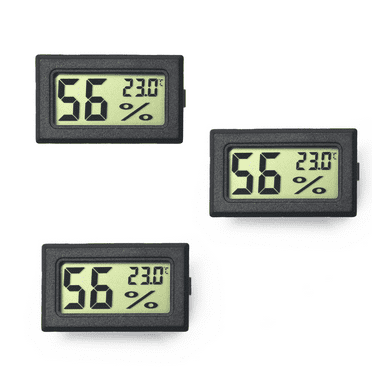 XIRQI 3 Pcs Digital Thermometer Hygrometer,Reptile Terrarium Thermometer Hygrometer with Probe,Thermometer and Humidity Meter with Fast Readout