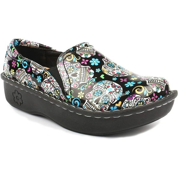 GLOLILY JENNY BLACK SUGAR SKULLS WOMEN'S SHOES/CLOGS 7.5M