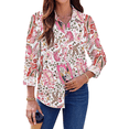 thumbnail image 2 of Fantaslook Womens Button Down Shirts Boho Floral Printed Long Sleeve Blouses Business Work Shirt Dressy Casual Loose Tops, 2 of 10