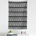 thumbnail image 1 of Monochrome Tapestry, Zigzags Polka Dots Stripes and Dashes Native Style Illustration, Fabric Wall Hanging Decor for Bedroom Living Room Dorm, 5 Sizes, Charcoal Grey and White, by Ambesonne, 1 of 1